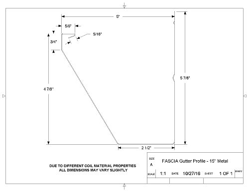 Fascia (Flat Face) 5-inch gutter profile